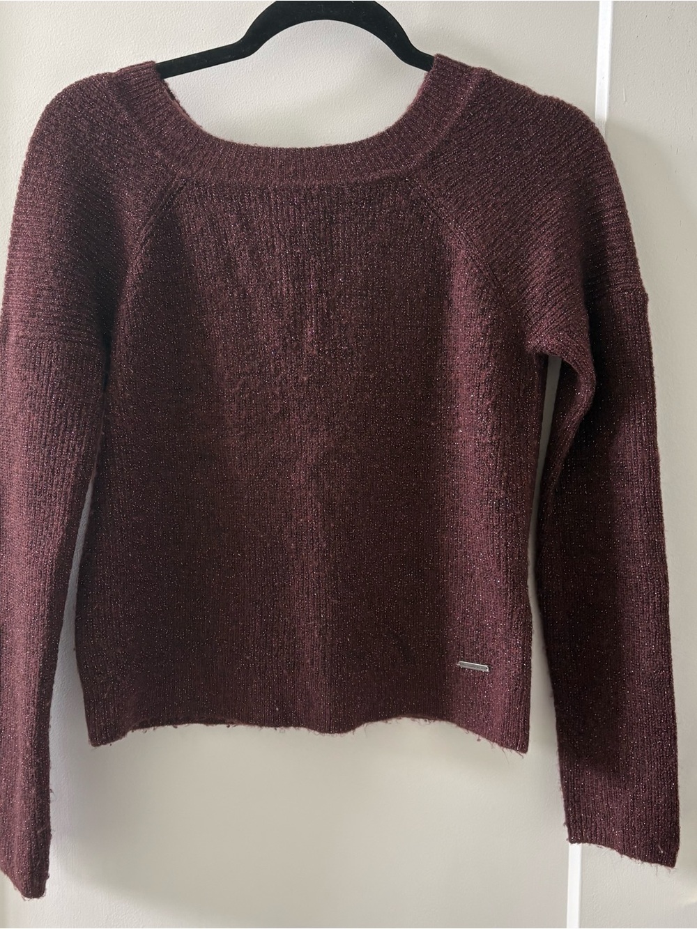 Abercrombie & Fitch Burgundy Scoop Neck Knit Sweater